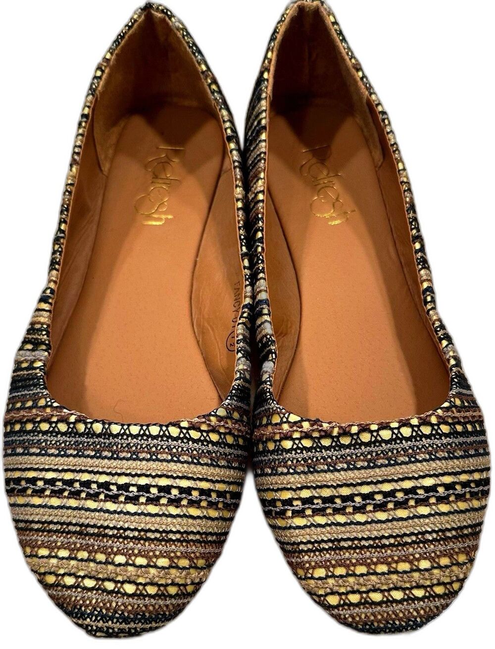 Women Refresh Fancy-01 Mixed Media Tribal Multicolored Ballet Flat size 7.5